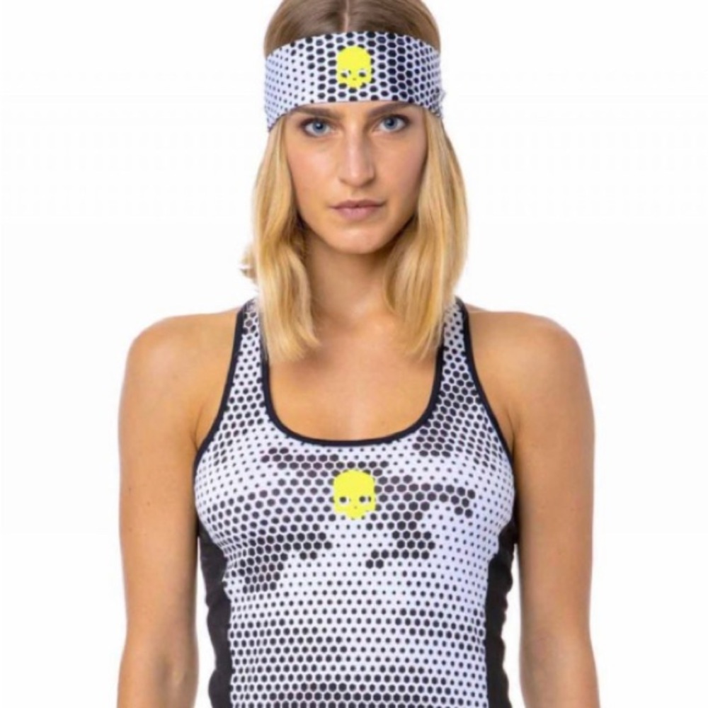 Hydrogen Tennis | Black White Honeycomb Skull Sleeveless Tank Dress | sz SMALL